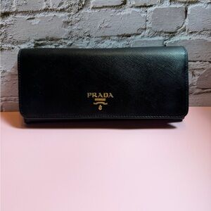 Prada Saffiano Leather Long Wallet